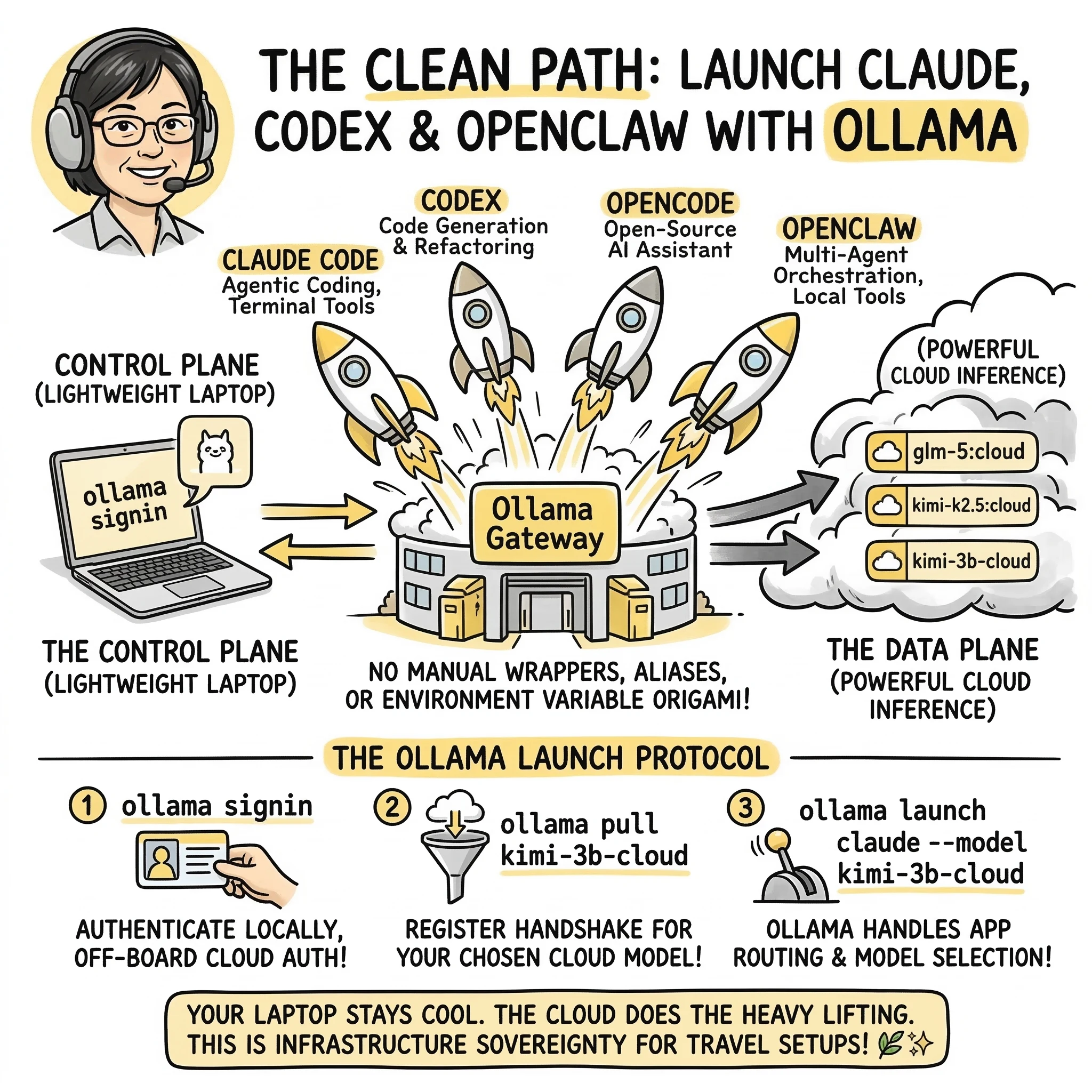 The Clean Path: Launch Claude, Codex, and OpenClaw with Ollama