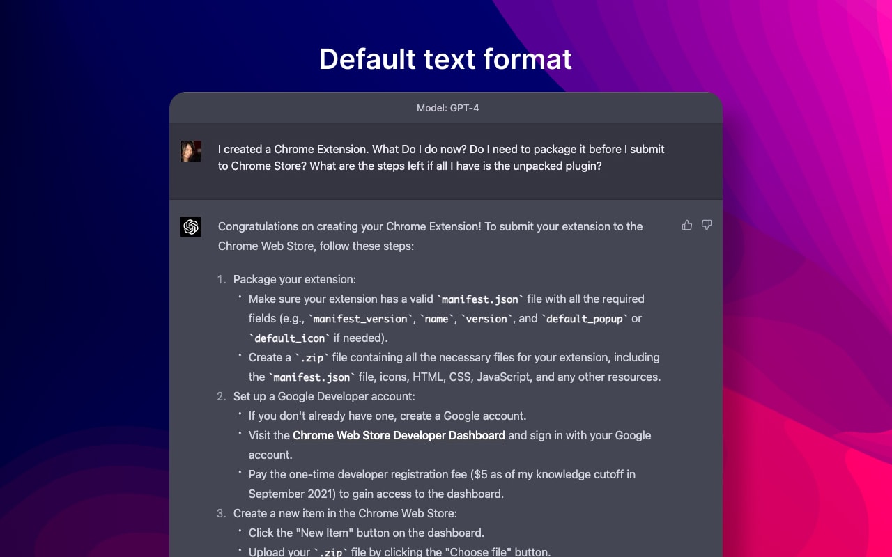 GPT4 Chat Settings Thumbnail