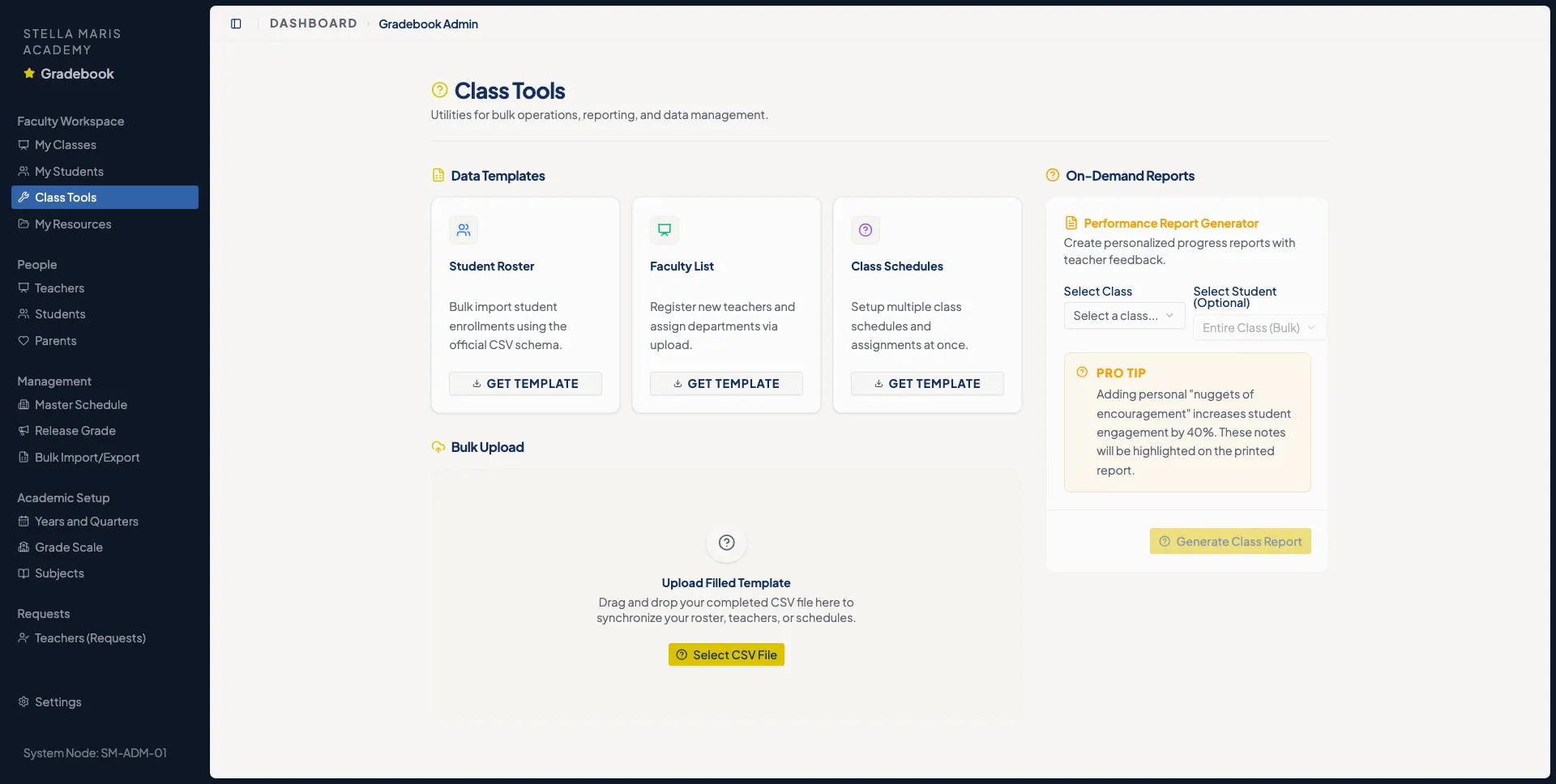 Gradebook Desktop Mockup
