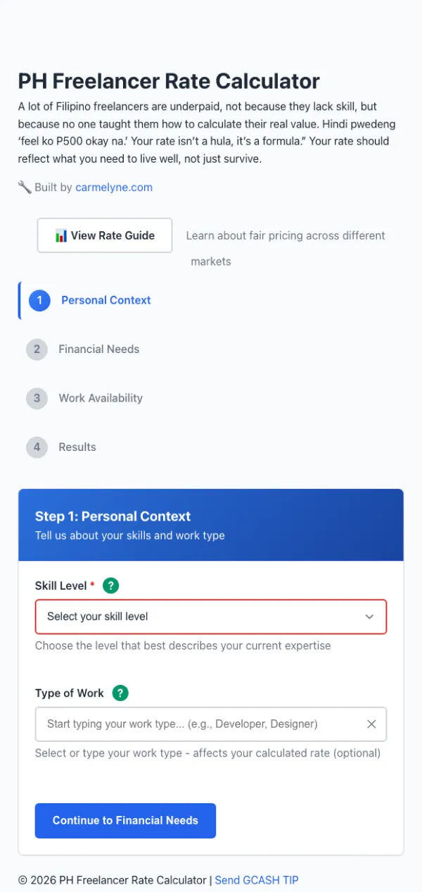 Freelance Rate Calculator Mobile Mockup