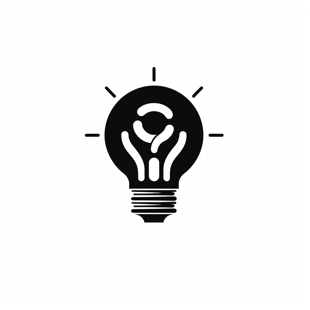 Simple flat logo icon representing innovation