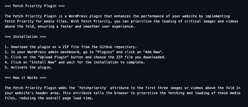 WordPress Plugins: Fetch Priority