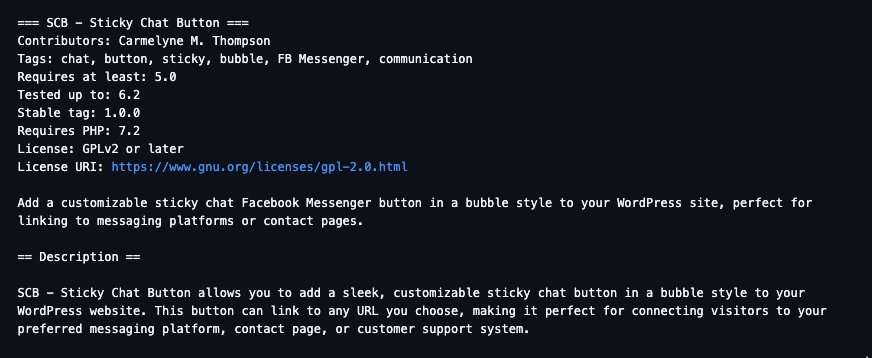 WordPress Plugins: SCB Sticky Chat Button